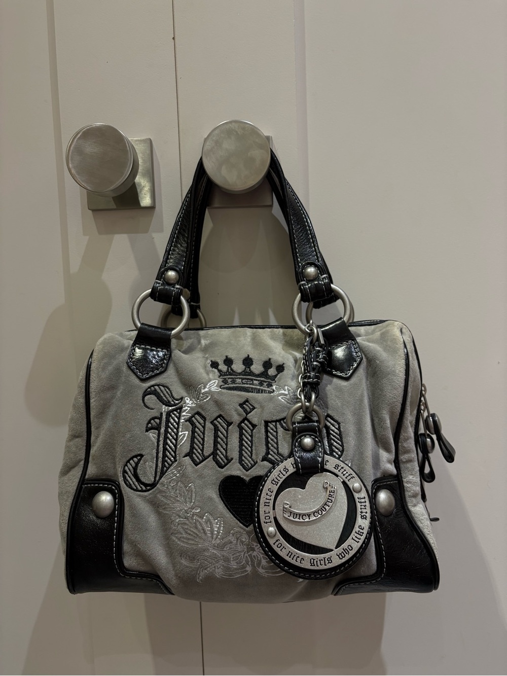 Vintage Juicy Couture Grey Velour Bag